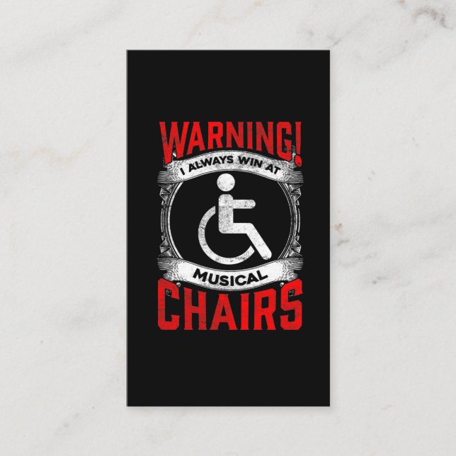 Carte De Visite Fausse blague musicale sur le fauteuil roulant sar (Devant)