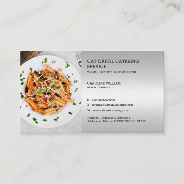Carte De Visite Faux Argent Personnalisé Alimentation Formelle Ent (Devant)