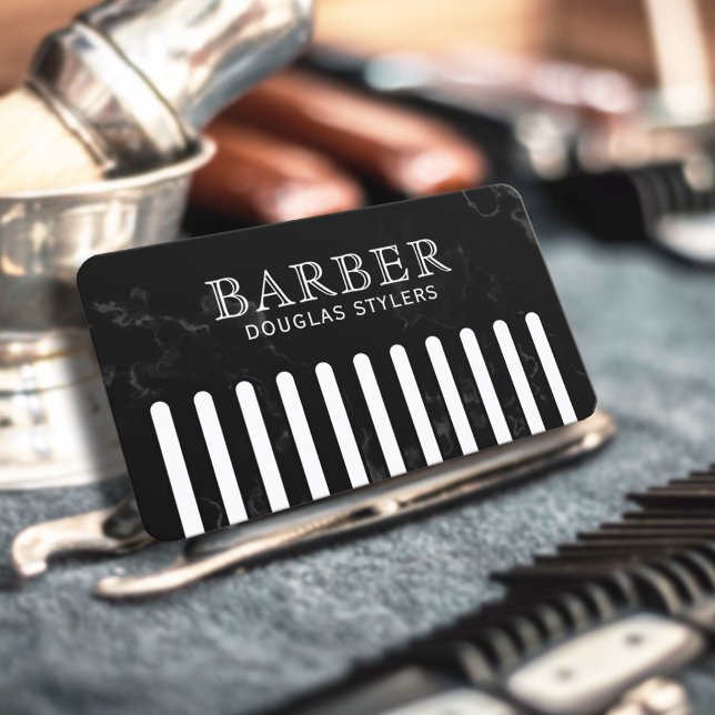 Carte De Visite Faux black comb barber (Créateur téléchargé)