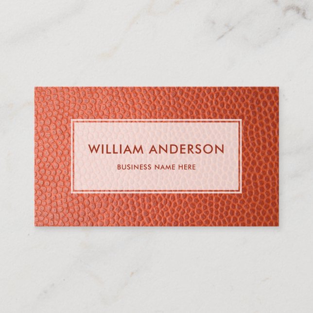 Carte De Visite Faux Brown Cuir Moderne Design Simple (Devant)