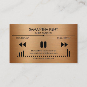Carte De Visite Faux Copper Audio Display Emboss Lettres DJ