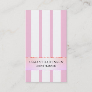 Carte De Visite Faux Gold Black and White Stripes Vertical