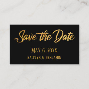 Carte De Visite Faux Gold & Black Mariage Detail Enregistrer la da