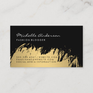 Carte De Visite Faux Gold brossé / Noir