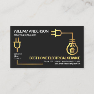 Carte De Visite Faux Gold Electronicien de câblage électrique