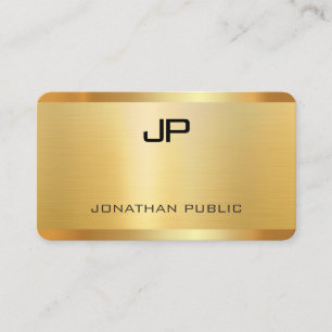 Carte De Visite Faux Gold Élégant Modèle Monogramme moderne per