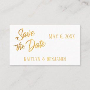 Carte De Visite Faux Gold Foil, détails Mariage Enregistrer la car
