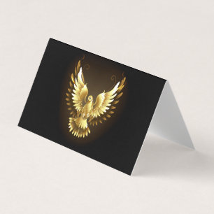 Carte De Visite Faux Gold Foil Peace Dove en noir