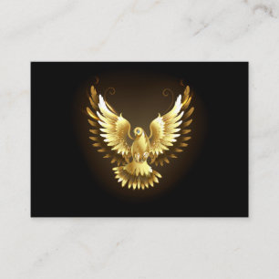 Carte De Visite Faux Gold Foil Peace Dove en noir