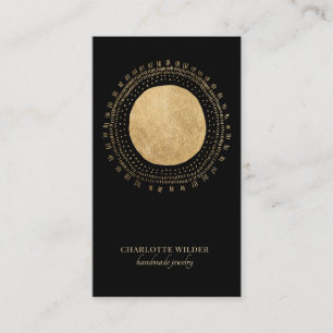 Carte De Visite Faux Gold Foil Sun Black Jewelry Designer