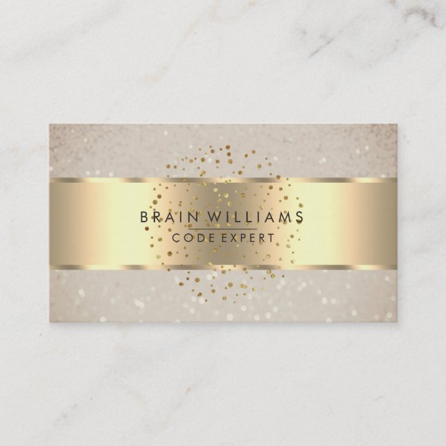 Carte De Visite Faux Gold Foil Web Professionnel Minimal Élégant (Devant)