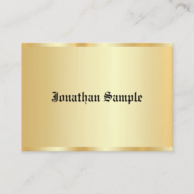 Carte De Visite Faux Gold Glamor Modèle Vieux texte personnalisé (Devant)