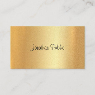 Carte De Visite Faux Gold Hand Script Élégante Calligraphie Modern