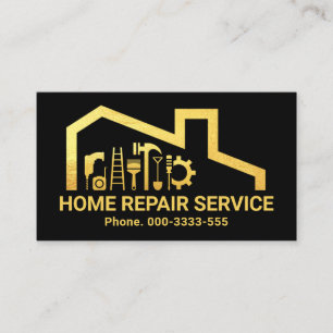 Carte De Visite Faux Gold Handyman Tools Building