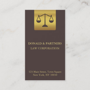 Carte De Visite Faux Gold Justice Scales avocat