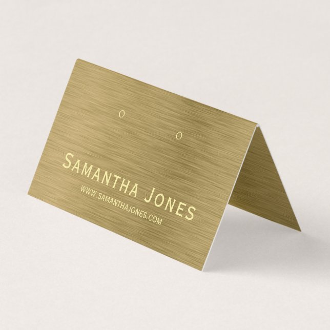 Carte De Visite Faux Gold Metal Texture, Bijoux Display Card (Devant)