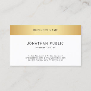 Carte De Visite Faux Gold Moderne Élégant minimaliste Modèle