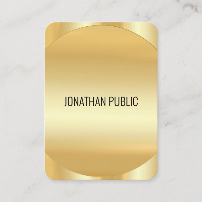 Carte De Visite Faux Gold Moderne Élégant Modèle sur mesure Luxe (Devant)