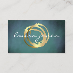 Carte de visite Faux Gold Peint Cercle Designer