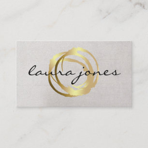 Carte de visite Faux Gold Peint Cercle Designer