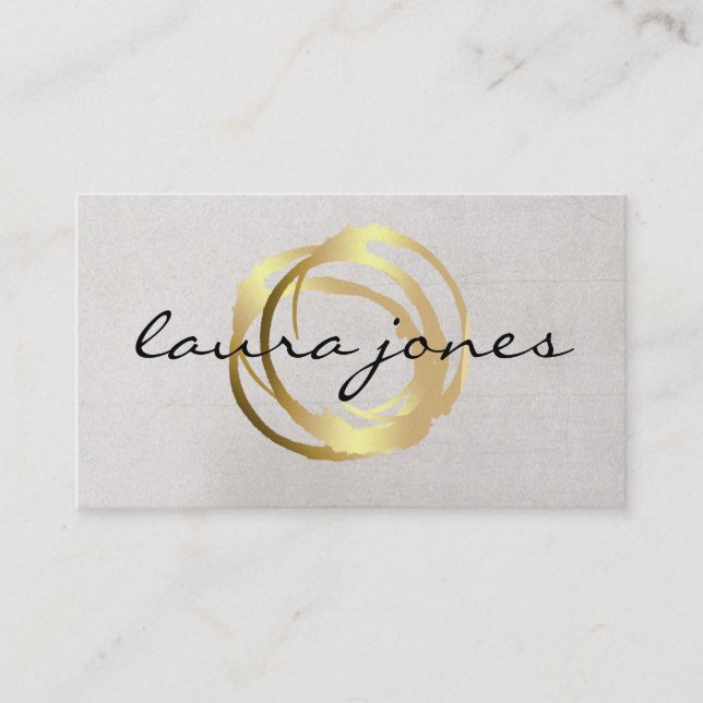 Carte de visite Faux Gold Peint Cercle Designer (Devant)