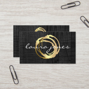 Carte de visite Faux Gold Peint Cercle Designer