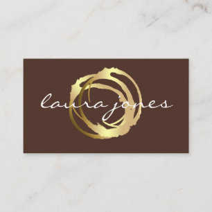 Carte De Visite Faux Gold Peint Cercle Designer