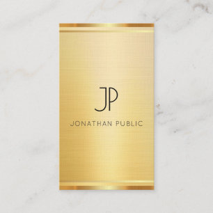 Carte De Visite Faux Gold Premium Linen Vertical Modèle Luxe