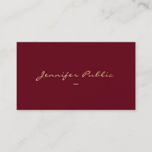 Carte De Visite Faux Gold Script Modèle Luxueux Premium Pearl