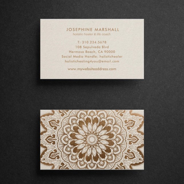 Carte De Visite Faux Gold Shimmer Mandala (Créateur téléchargé)