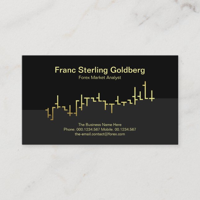 Carte De Visite Faux Gold Stock Exchange Graph Futures Market (Devant)