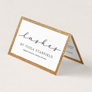Carte De Visite Faux Gold & White Lashes Aftercare