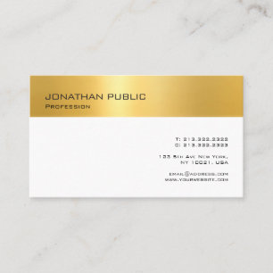 Carte De Visite Faux Gold White Modern Professionnel Minimaliste