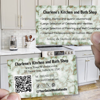 Carte De Visite Faux Green Gold Marble pour la cuisine remodelage 