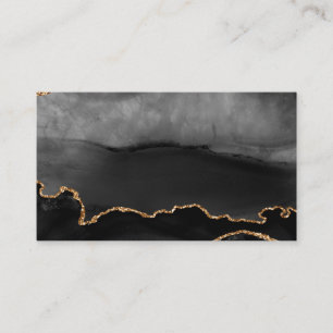 Carte De Visite Faux Gris Marbré Agate Parties scintillant dorée P