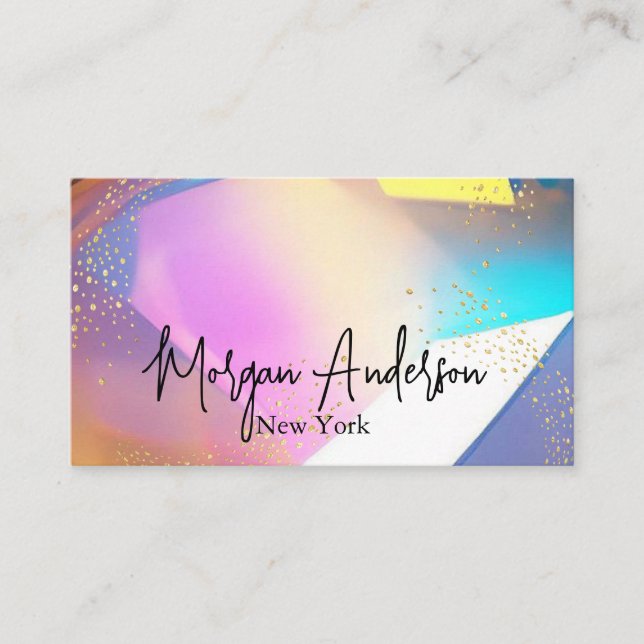 Carte De Visite Faux holographique opal stone Personnalisé (Devant)