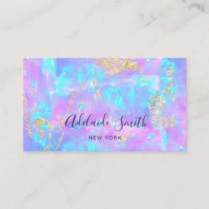 Carte De Visite faux iridescent opal
