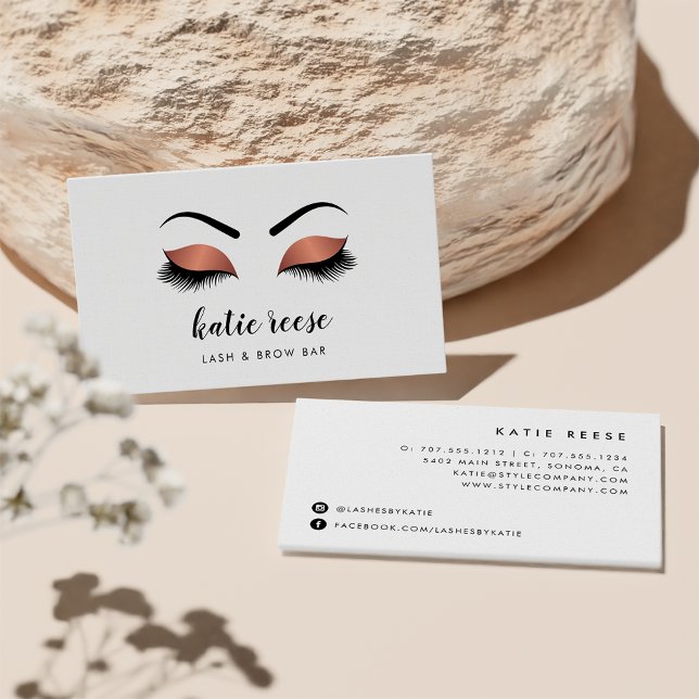 Carte De Visite Faux Lashes Cuivre et Brows Beauté (Créateur téléchargé)