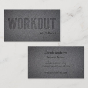 Carte De Visite Faux Letterpress Deboss Workout Fitness Entraîneur