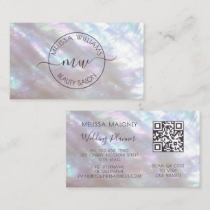 Carte De Visite FAUX Logo holographique iridescent