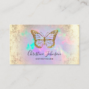 Carte De Visite faux parties scintillant d'or papillon sur gemston
