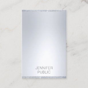 Carte De Visite Faux Parties scintillant en argent Moderne minimal