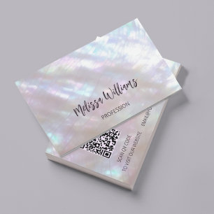 Carte De Visite FAUX Qr Code Nacre