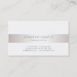 Carte De Visite Faux Silver Creative Sleek Plain tendance Luxe