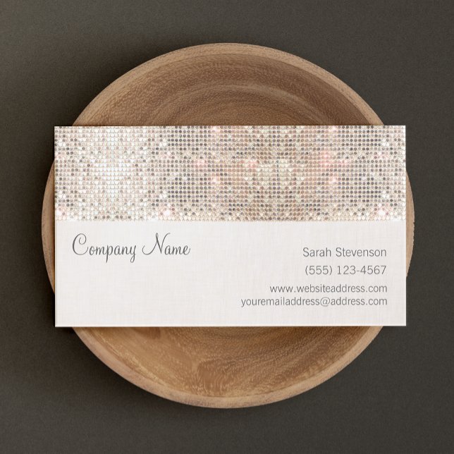 Carte De Visite Faux Silver Sequins Amusant tendance (Créateur téléchargé)