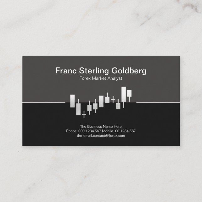 Carte De Visite Faux Silver Stock Exchange Graph Futures Trading (Devant)