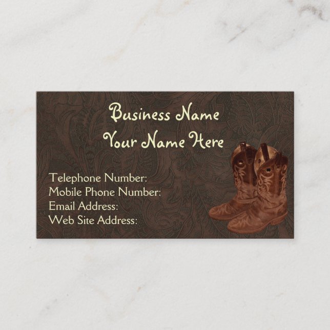 Carte De Visite Faux Tooled Leather Wrangler style VI (Devant)