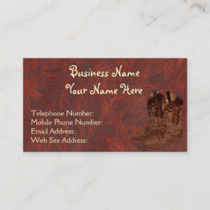 Carte De Visite Faux Tooled Leather Wrangler style VII