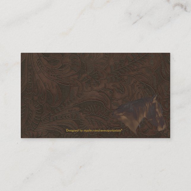 Carte De Visite Faux Tooled Leather Wrangler style XII (Dos)