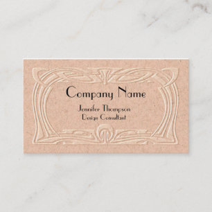 Carte De Visite Faux vintage d'art déco de relief